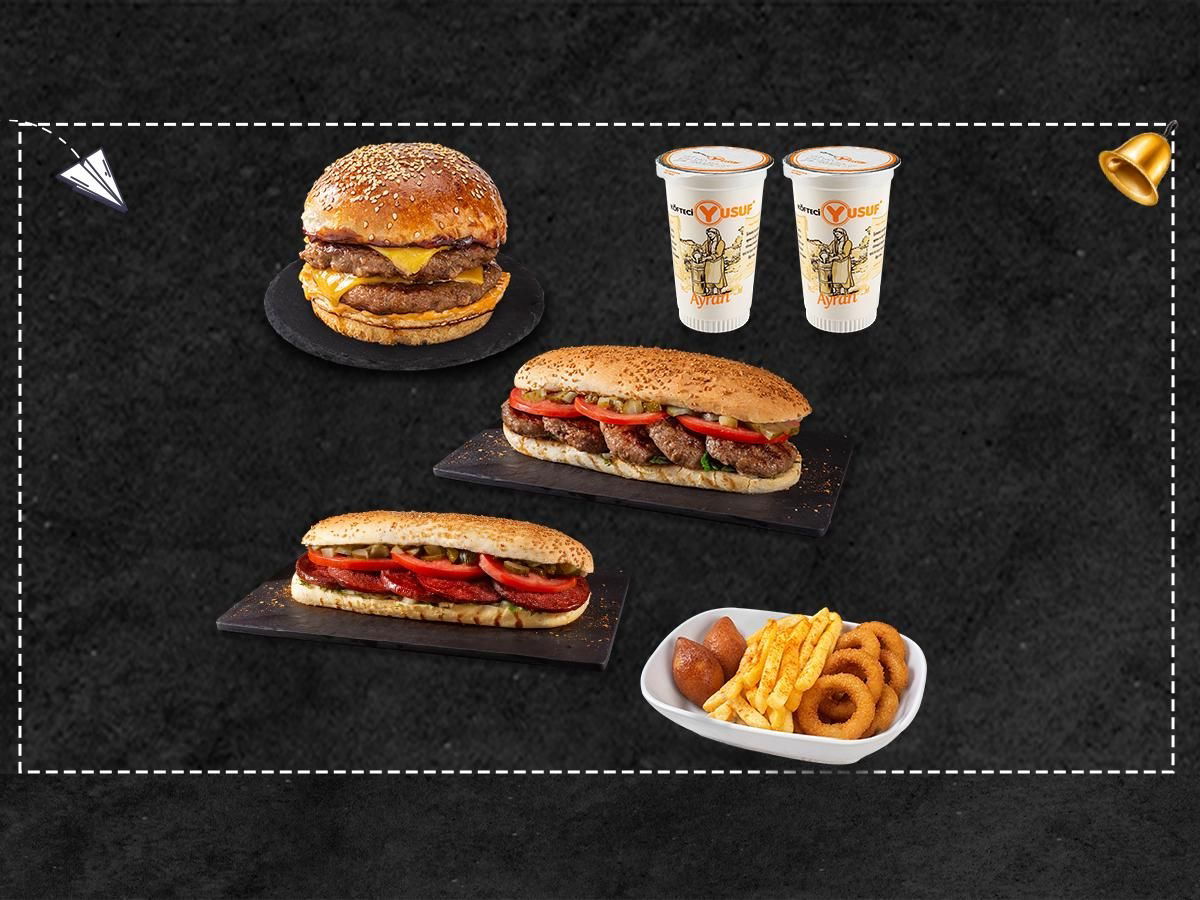 İkili Öğrenci Yarım Porsiyon Ekmek Arası Menü