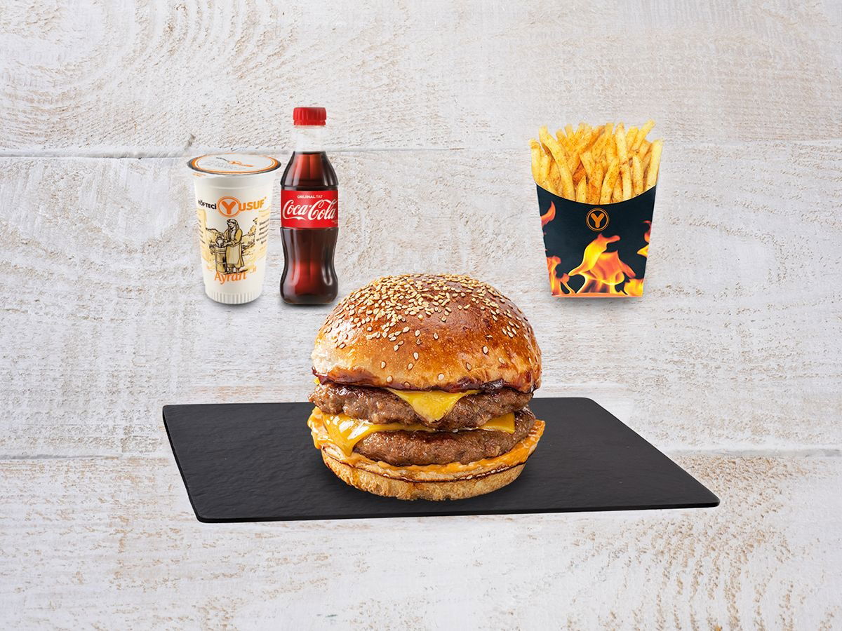 Burger (Çift Köfte) Patatesli Menü