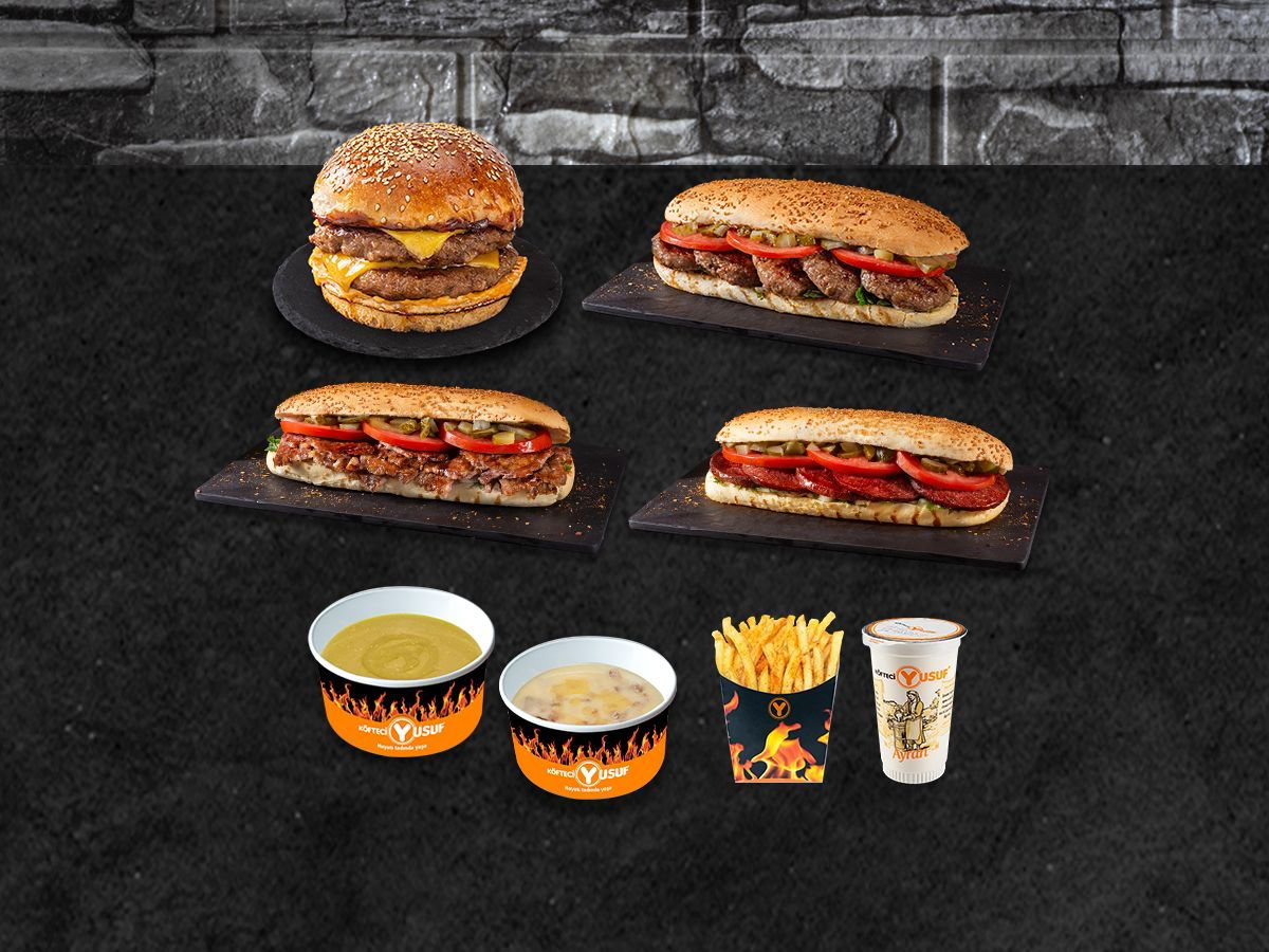 Çorbalı Dört Dörtlük Tam Porsiyon Ekmek Arası Menü