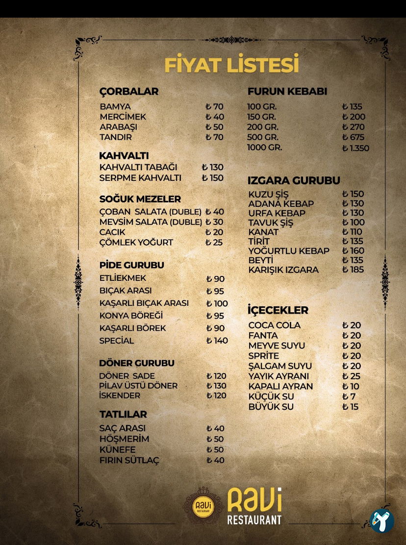 Ravi Restaurant Konya Mutfağı