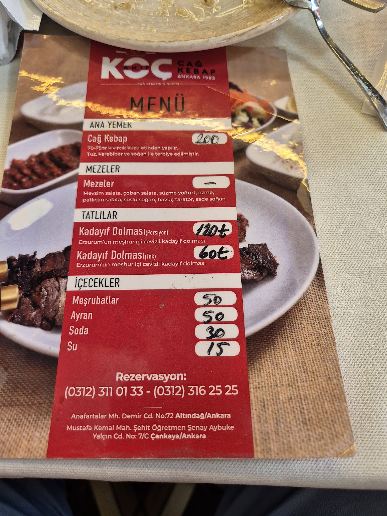 Koç Cağ Kebap Ankara Mustafa Kemal- Cağ Kebabı Ankara