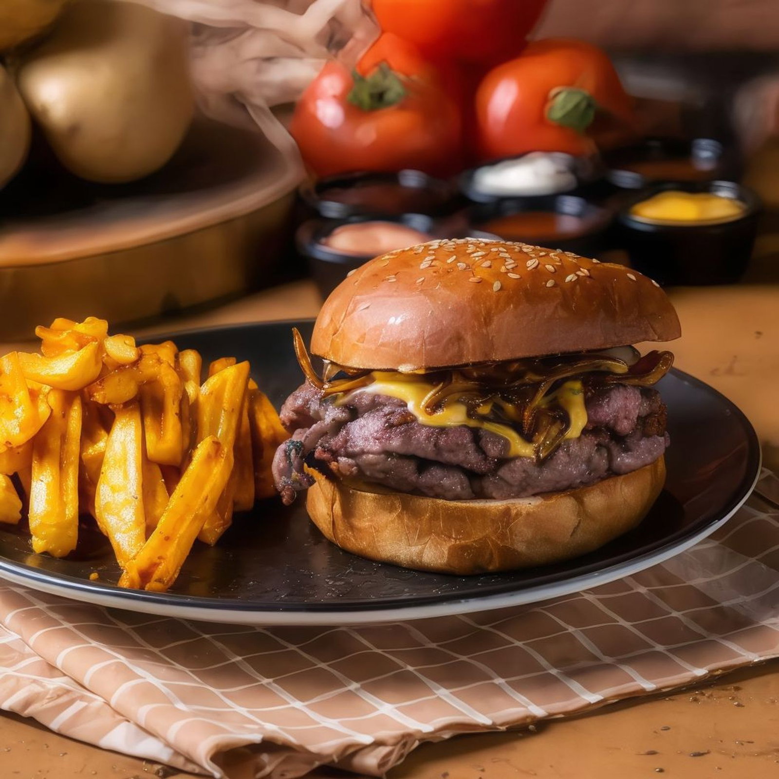 Dana Lokum Burger & Patates Kızartması