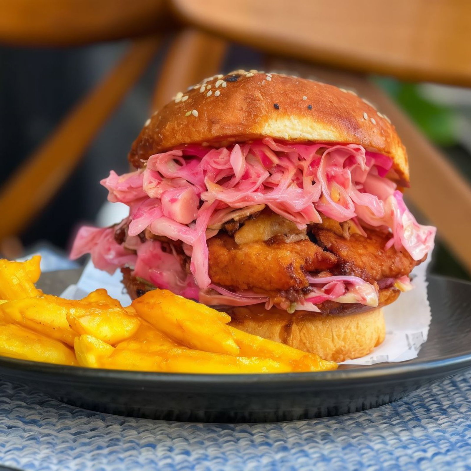 Pancar Soslu Çıtır Tavuk Burger