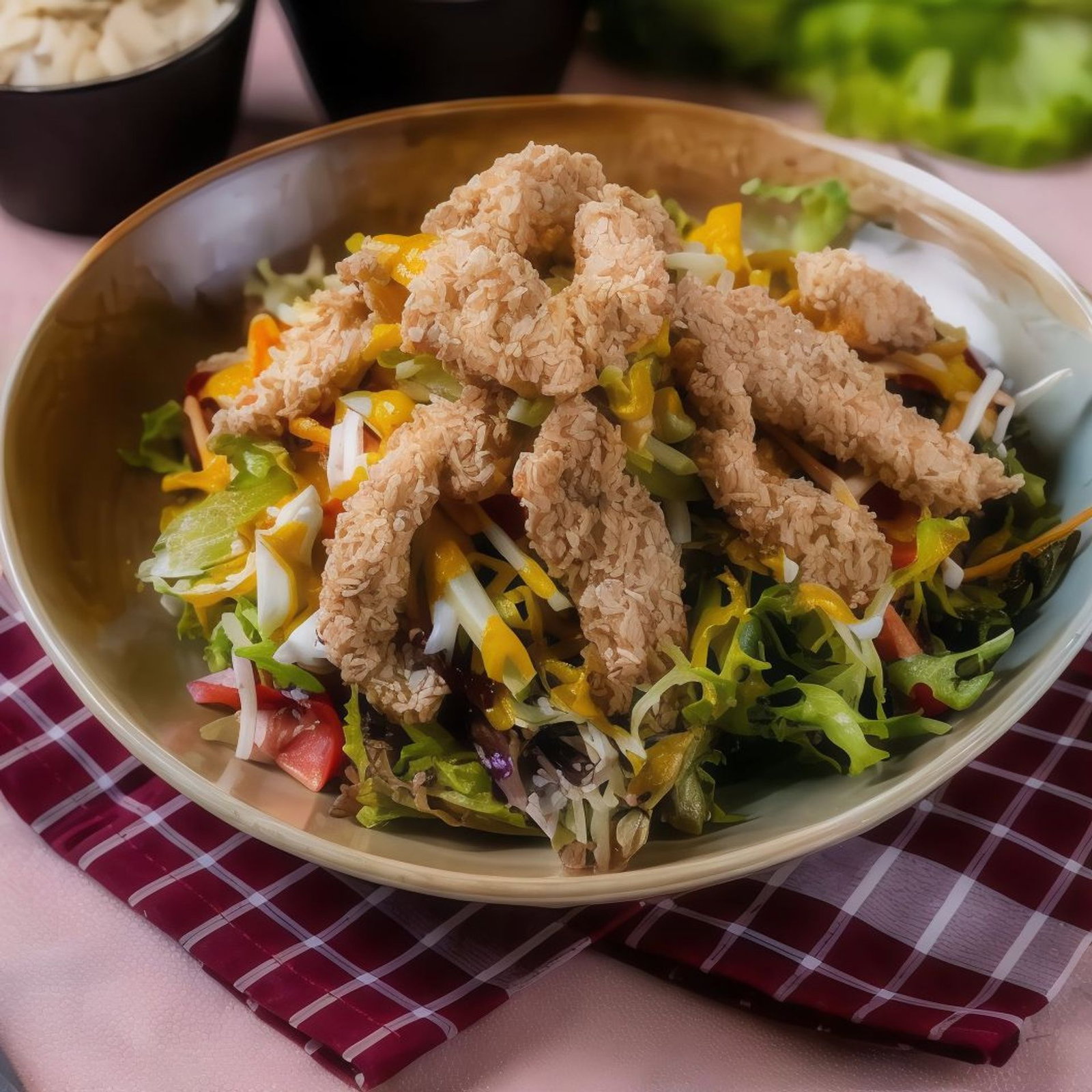 Susamlı Çıtır Tavuk Salata