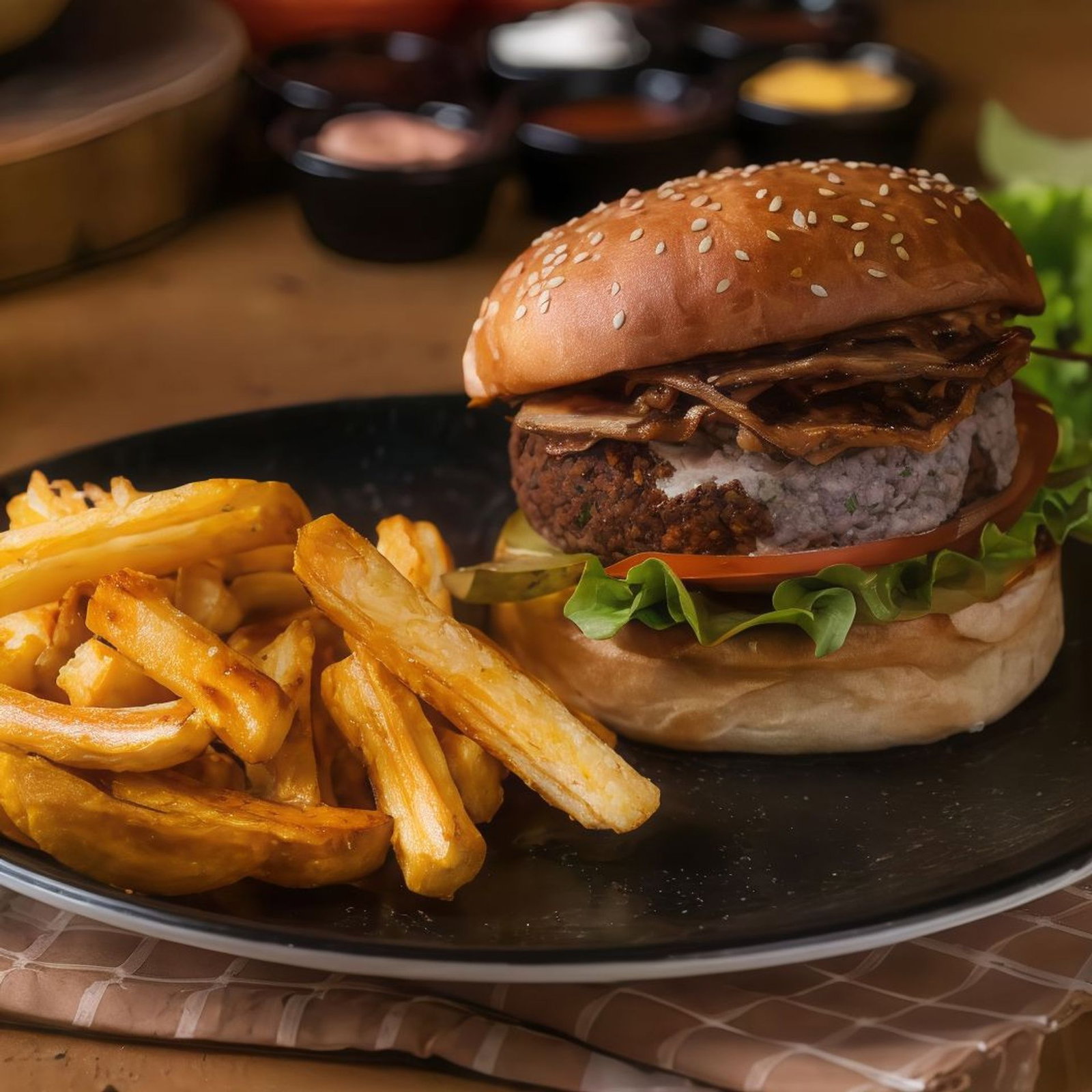 Falafel Burger & Patates Kızartması