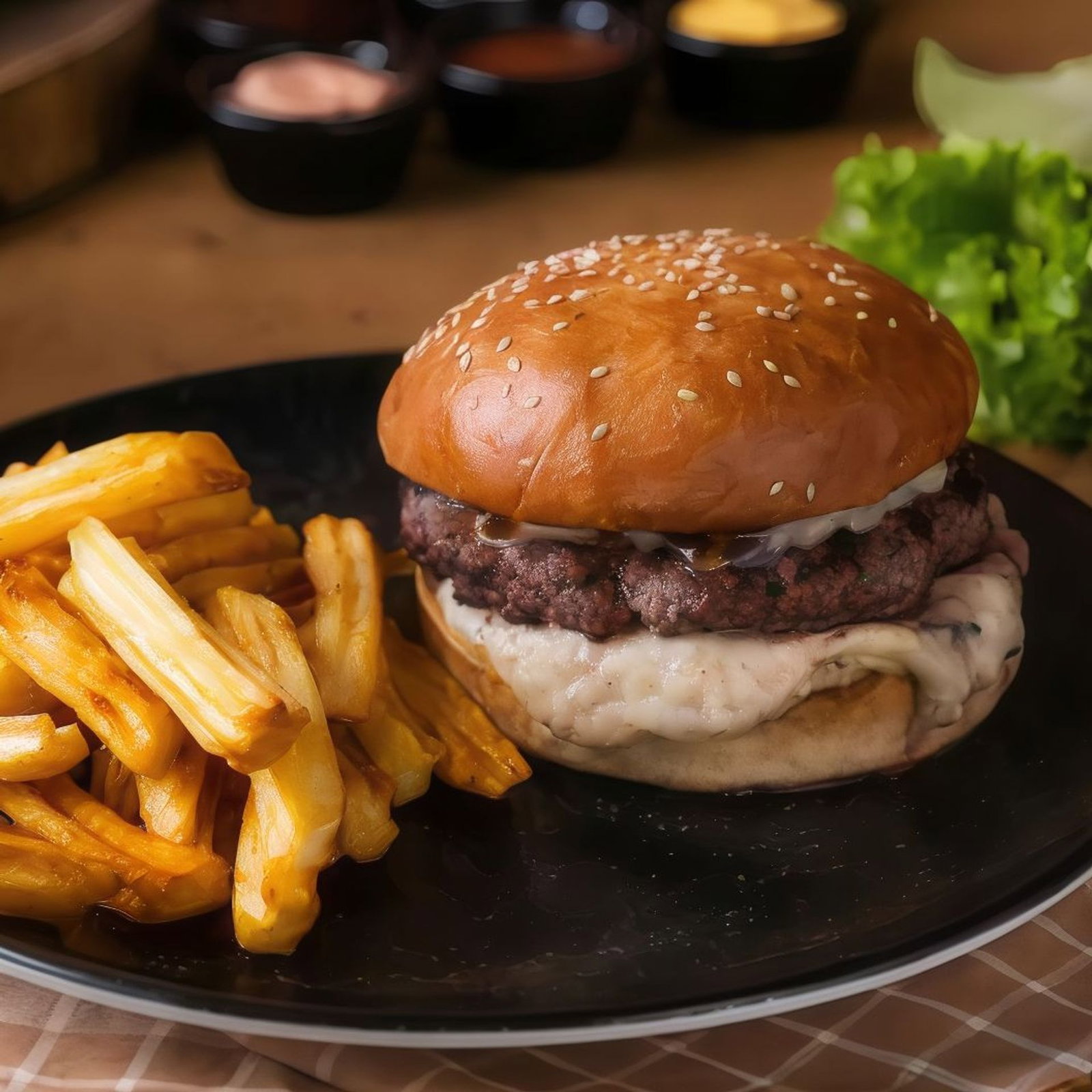 Beğendili Burger & Patates Kızartması