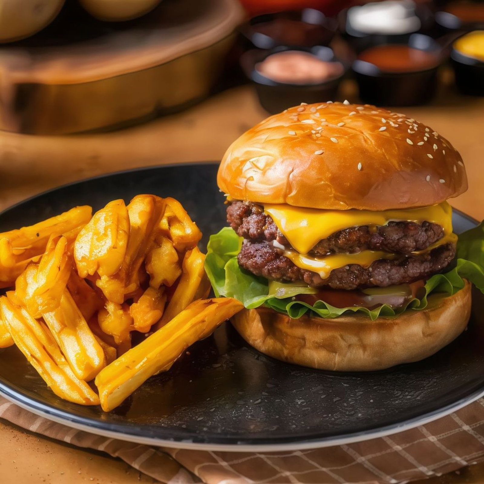 Double Cheeseburger & Patates Kızartması