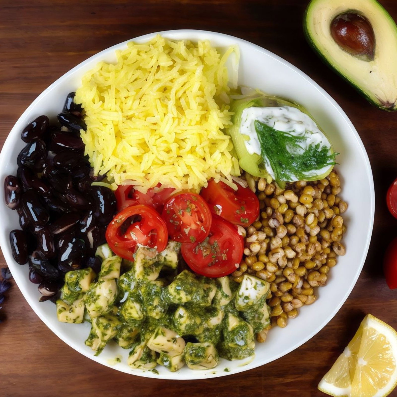 Pesto Soslu Tavuklu Bowl