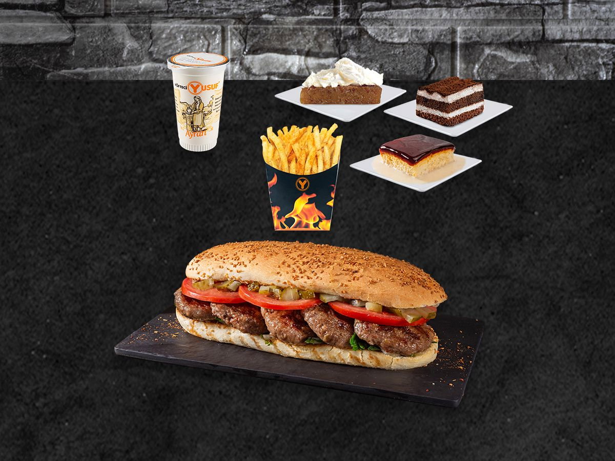 Dört Dörtlük Tam Porsiyon Ekmek Arası Köfte Menü