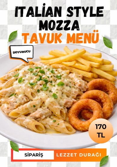 Italian Style Mozza Tavuk Menü