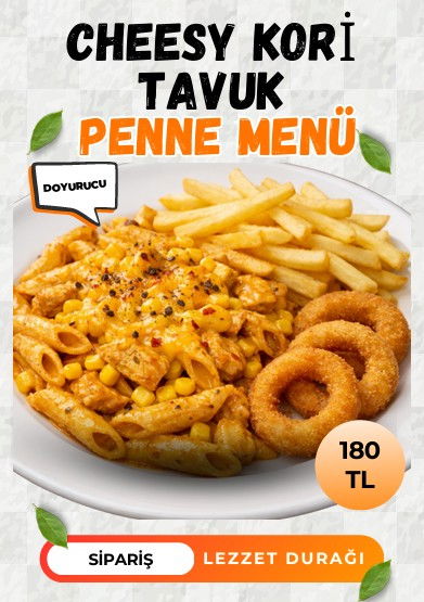 Cheesy Kori Tavuk Penne Menü