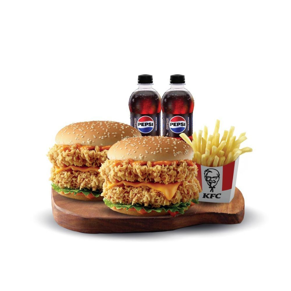 2 Double Zinger Burger Menü