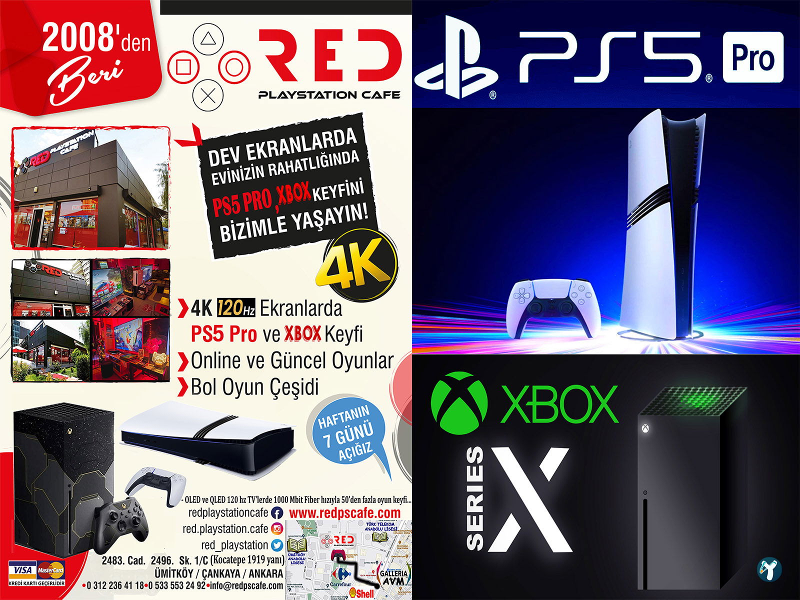 Red Playstation Cafe Ps5 Pro & Xbox