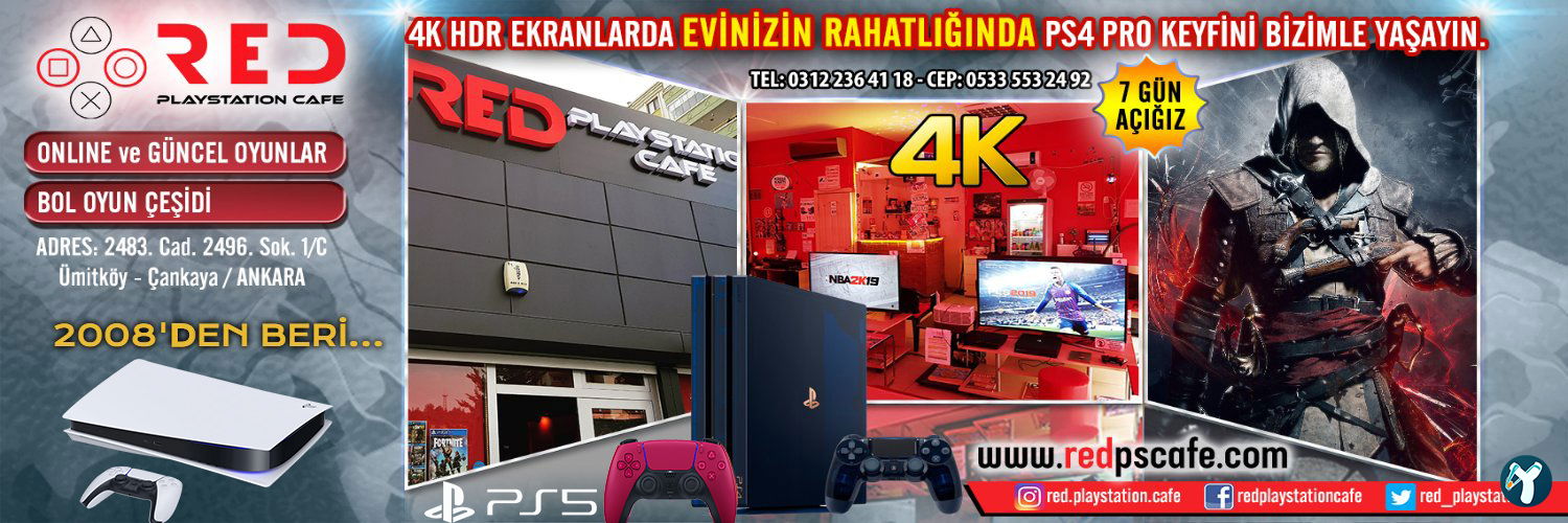 Red Playstation Cafe Ps5 Pro & Xbox