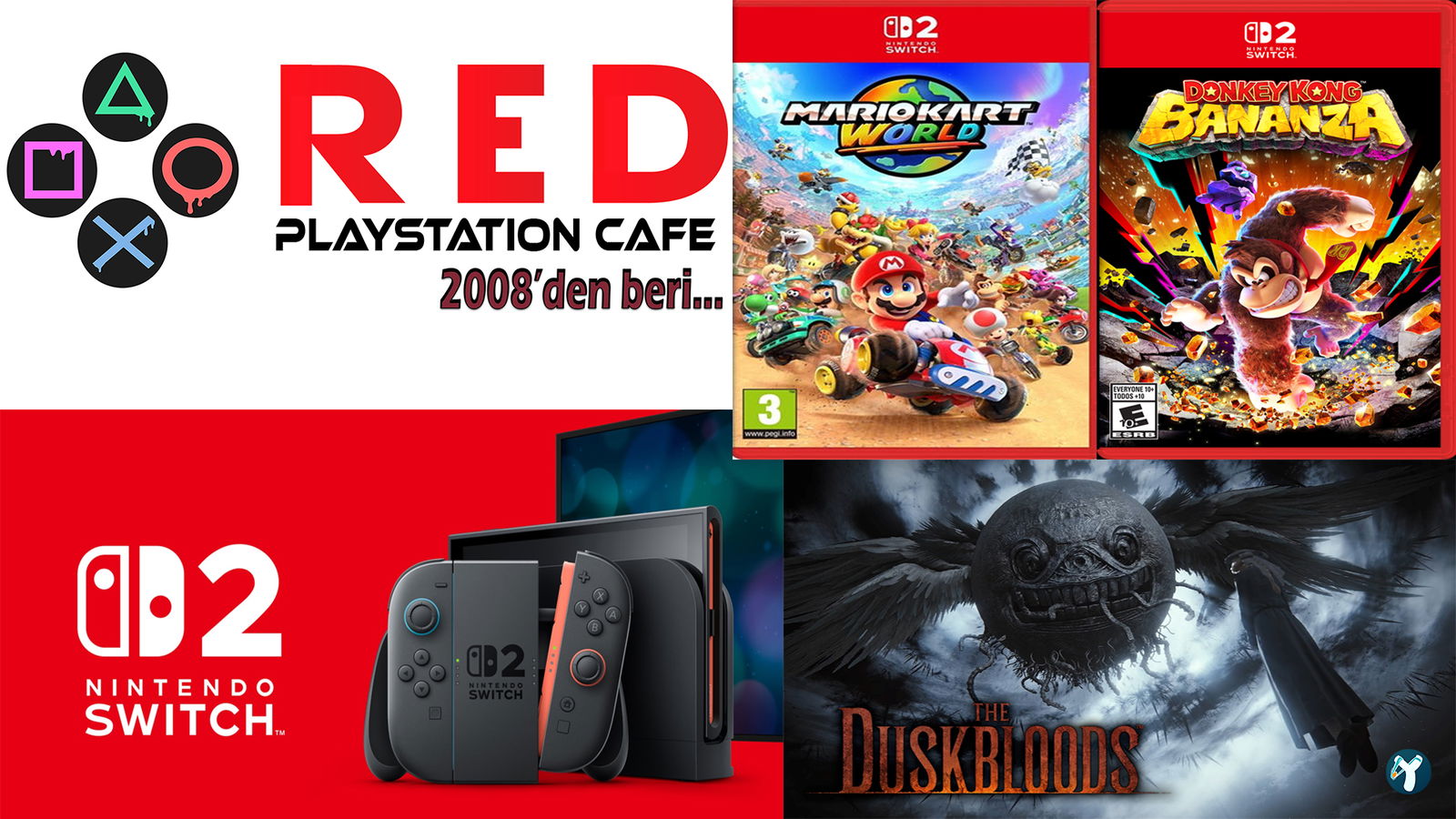 Red Playstation Cafe Ps5 Pro & Xbox