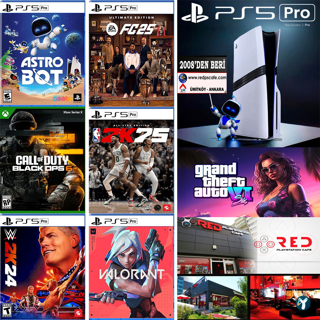 Red Playstation Cafe Ps5 Pro & Xbox