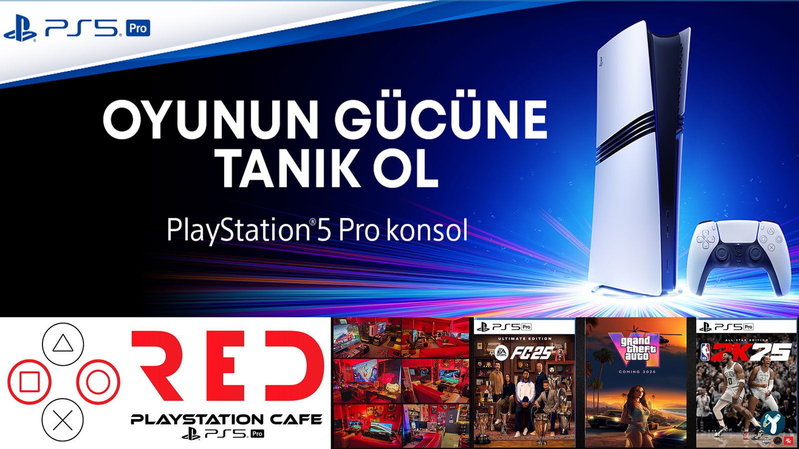 Red Playstation Cafe Ps5 Pro & Xbox