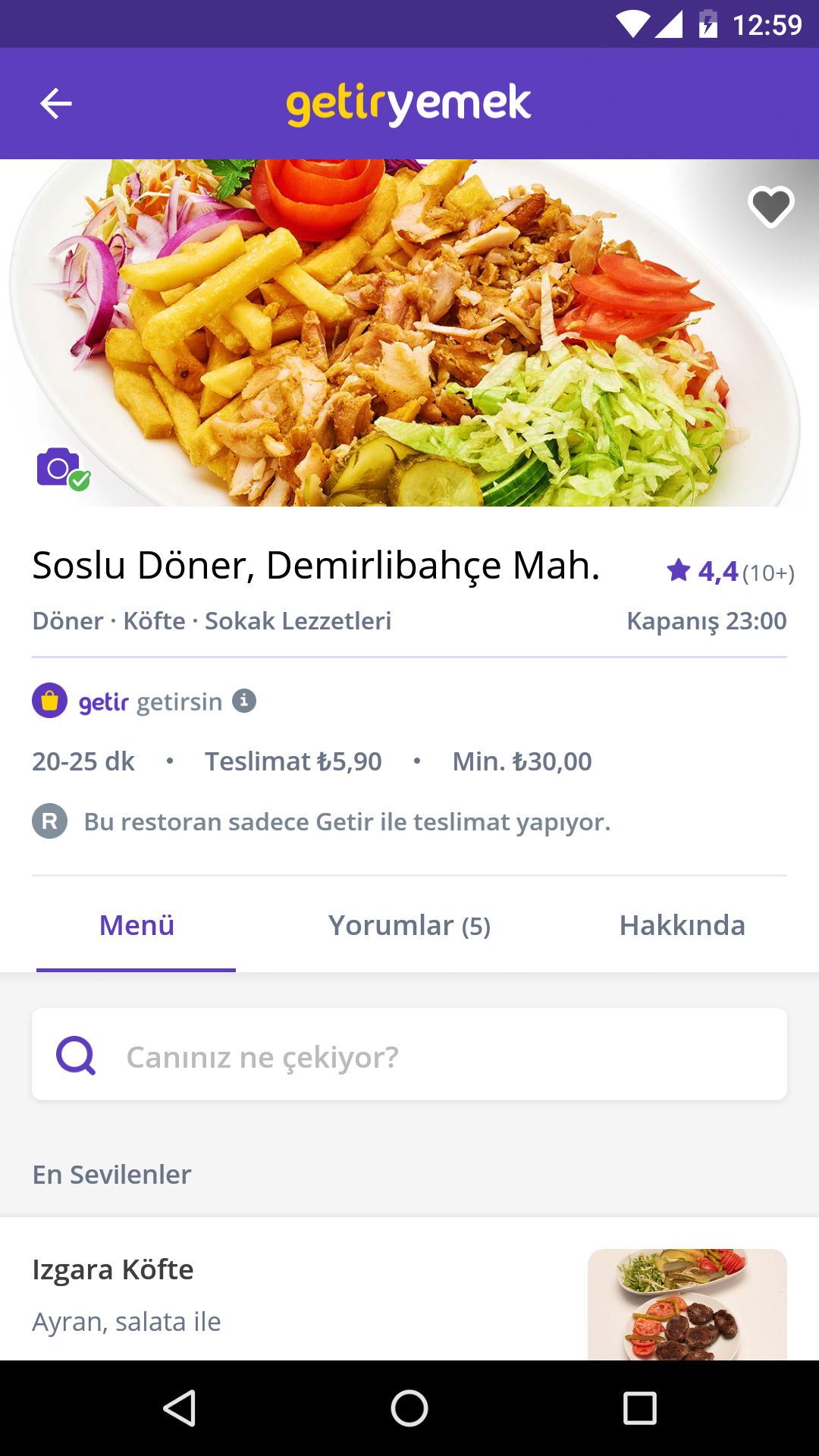 Soslu Döner