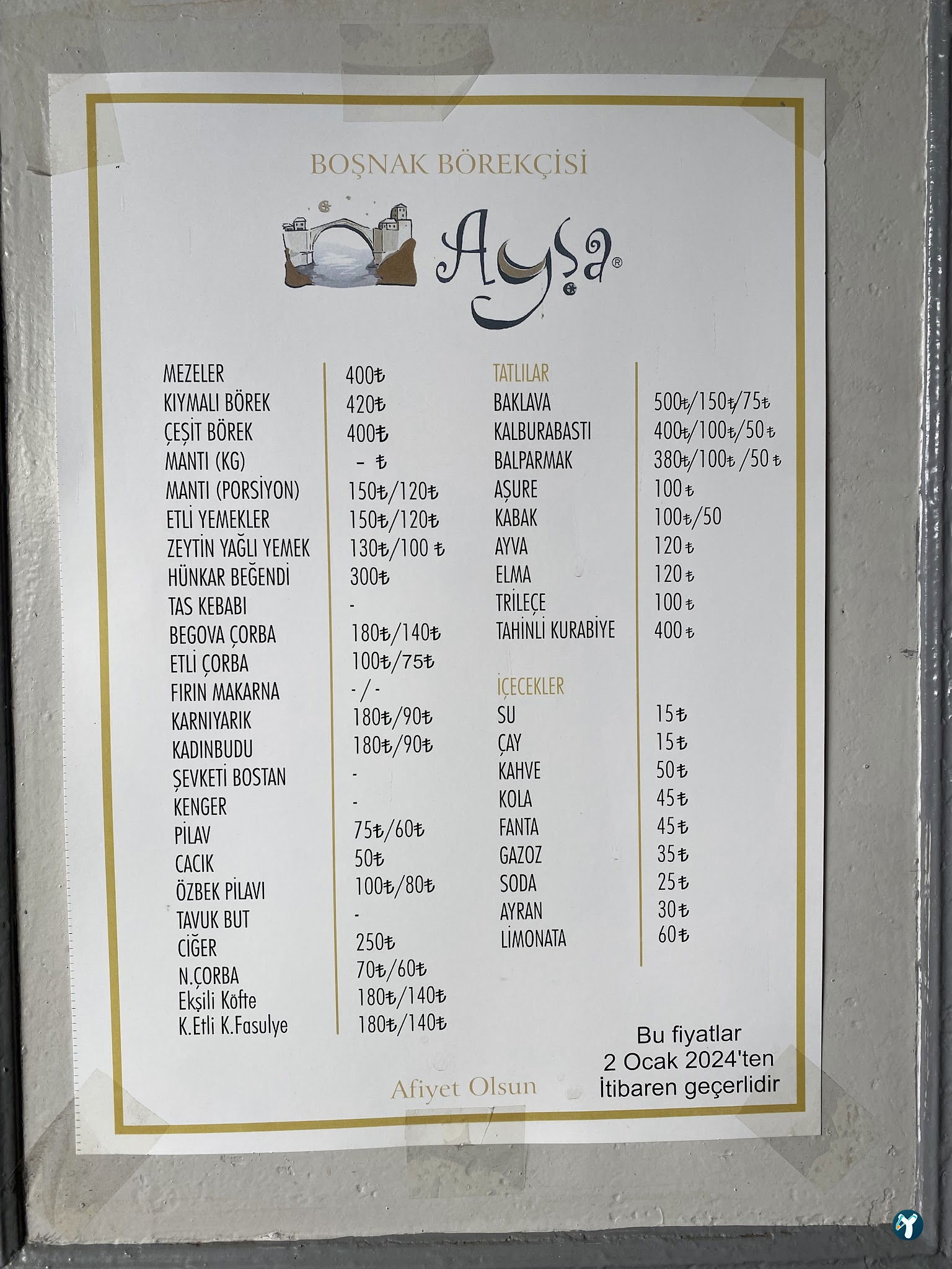 Ayşa Boşnak Börekçisi Ve Ev Yemekleri - Kemeraltı