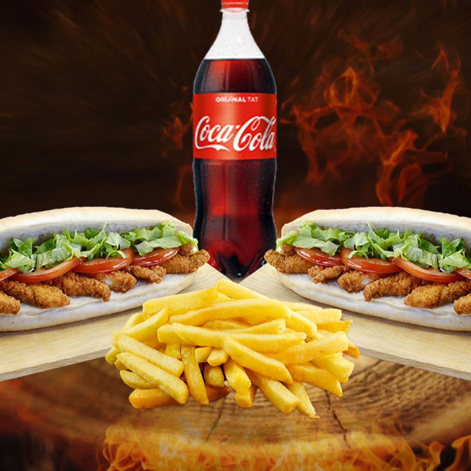 2 Kişilik Ekmek Arası Çıtır Tavuk Menü