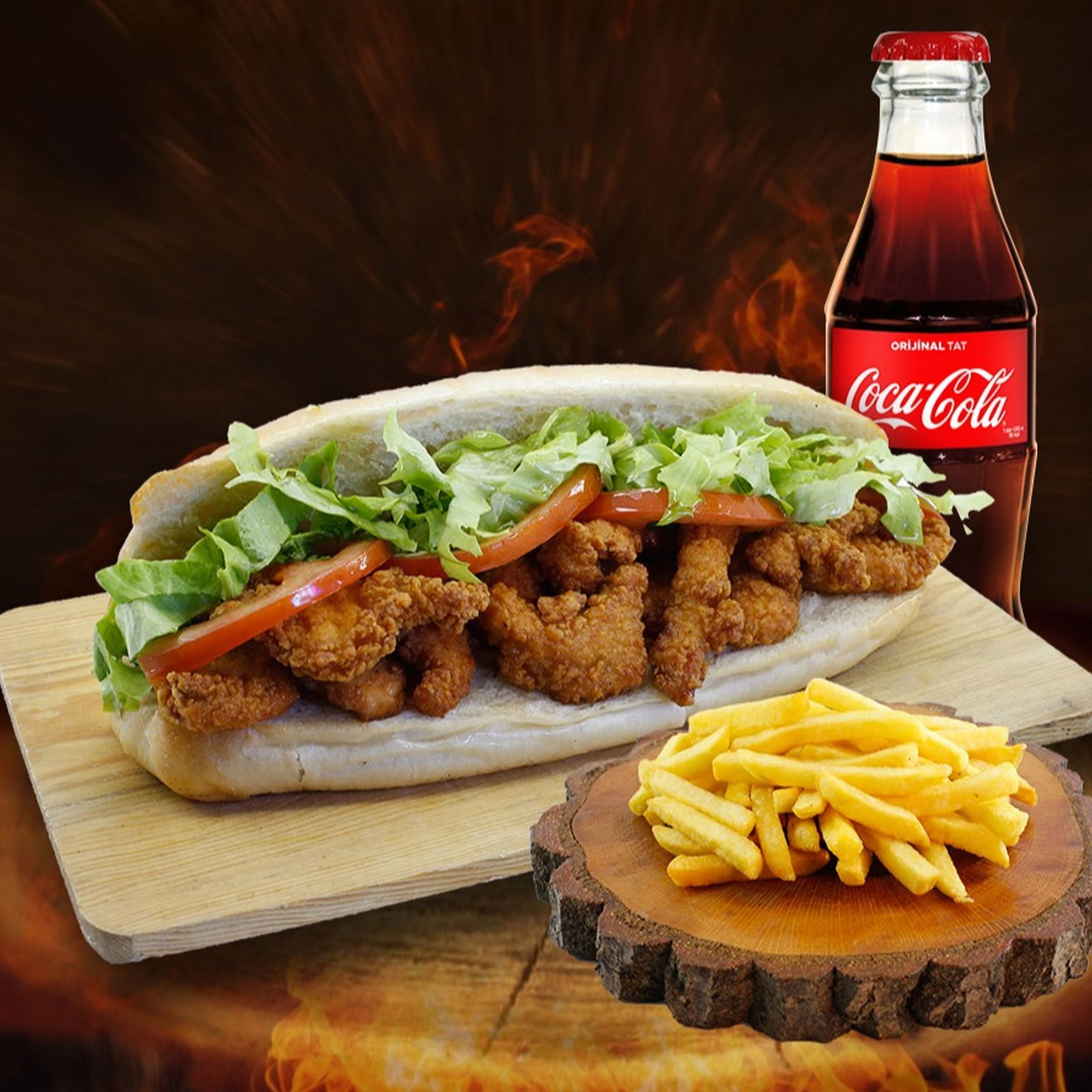 Ekmek Arası Double Çıtır Tavuk Kaşarlı Menü
