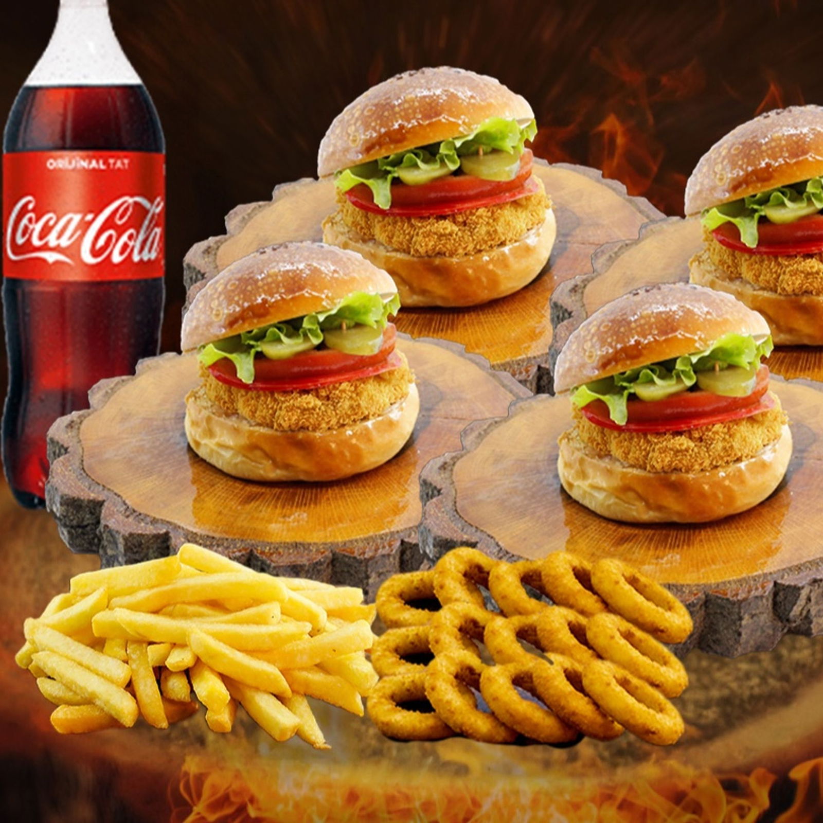 4 Kişilik Tavuk Burger Menü