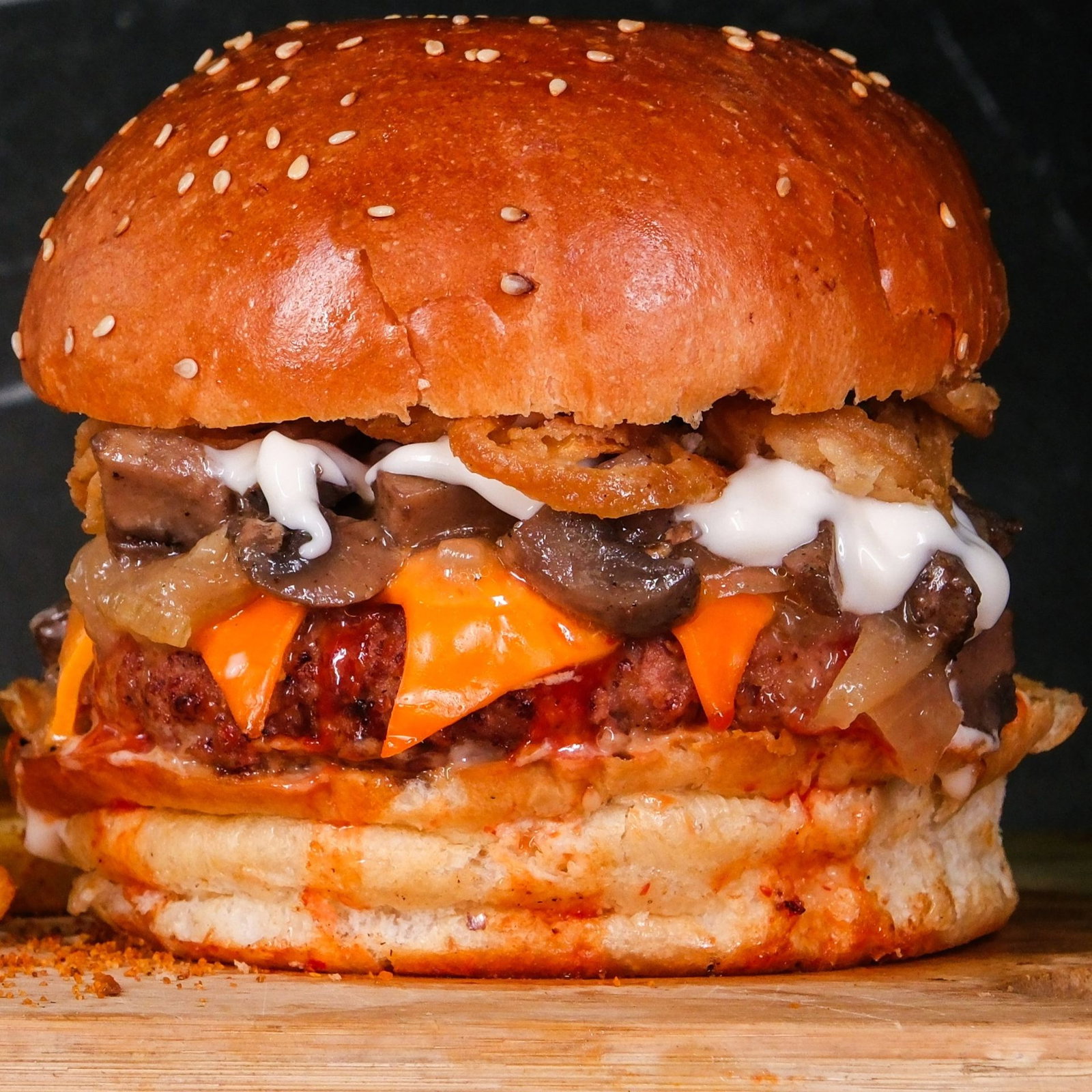 Garlic Mushroom Et Burger