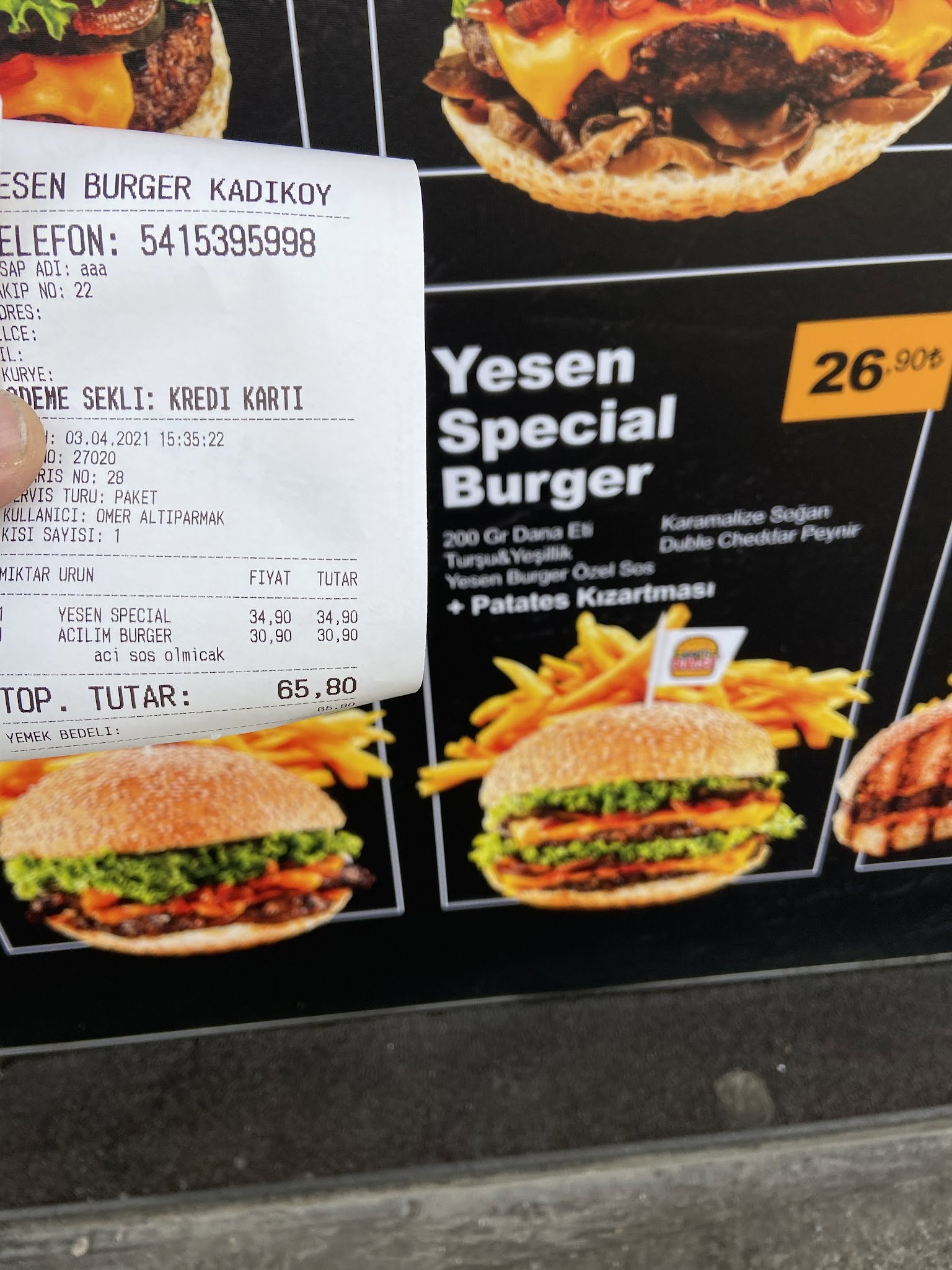 Yesen Burger Kadıköy